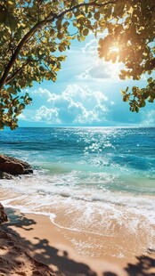 阳光沙滩海景夏日风光