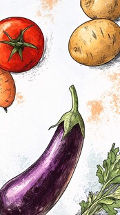 手绘多彩蔬菜组合