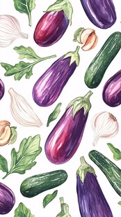 水彩绘多彩蔬菜图案
