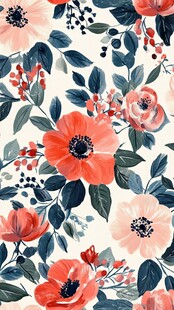 花卉图案 清新水彩风花卉
