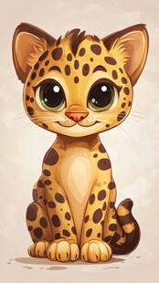 可爱小豹插画