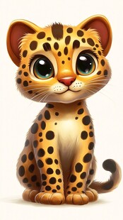 可爱小豹子插画形象