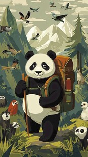 熊猫背包客的山林奇遇
