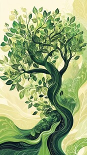 奇幻绿枝树 自然梦幻之景