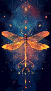 梦幻星空下的奇幻蜻蜓