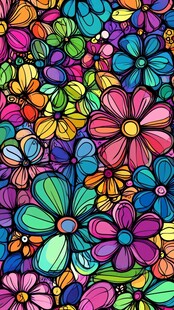 缤纷多彩花卉图案背景