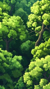 茂密葱郁的森林景观