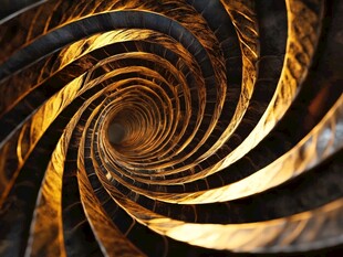 金色螺旋隧道艺术图景