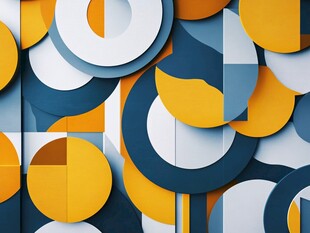 几何圆形拼接抽象艺术图案
