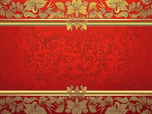 喜庆红金花卉纹理背景图