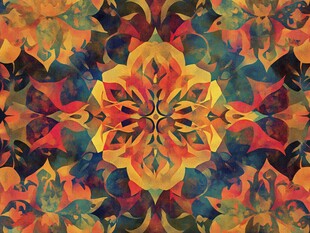 多彩抽象花卉图案纹理