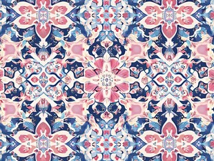 多彩几何花卉图案纹理