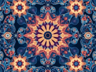 绚丽曼陀罗图案无缝背景