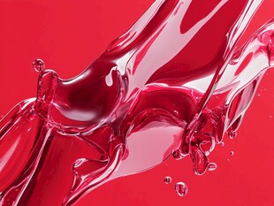 红色液体动感飞溅瞬间