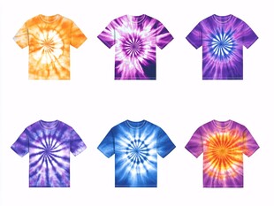 多彩扎染T恤展示