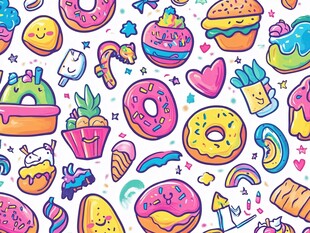 多彩卡通甜品图案大集合