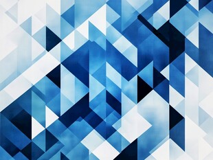 蓝白几何拼接抽象背景图