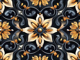 复古花卉立体装饰图案