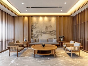 中式雅致客厅空间展示