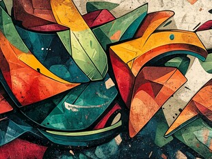 多彩抽象涂鸦艺术作品