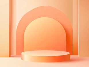 橙色几何展示台背景