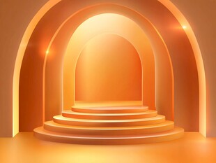 金色拱形舞台展示空间