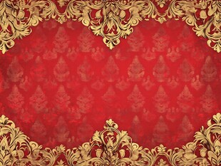 红色金边华丽复古背景图