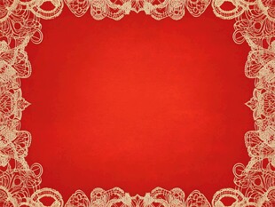 红色蕾丝边框背景图