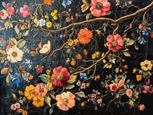 繁花满枝的精致装饰画