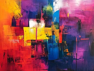 绚丽多彩抽象艺术画作