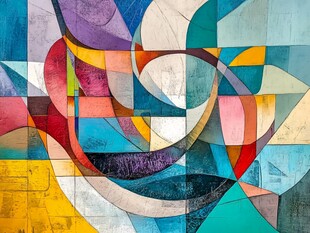 抽象多彩几何图形艺术画