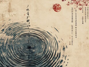 水墨涟漪古风意境画面