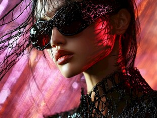 神秘酷感时尚女性肖像