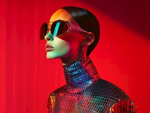 未来感时尚模特造型展示