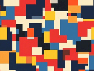 多彩几何方块抽象图案