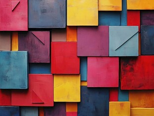 多彩方块创意拼接艺术