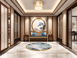 中式典雅玄关设计与装饰