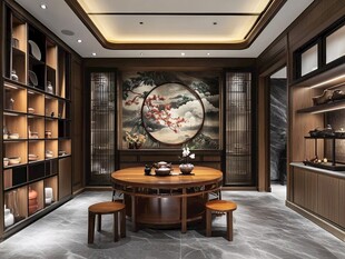 中式茶室 典雅古韵空间
