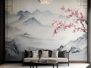 中式山水客厅墙面装饰画