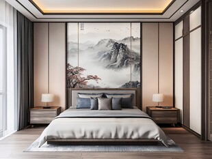 新中式雅致卧室室内设计