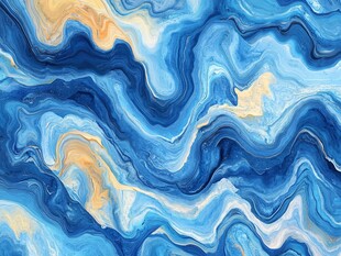 蓝黄交融流体艺术纹理