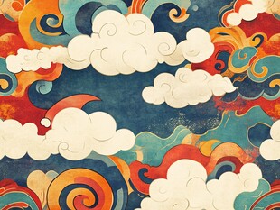传统云纹图案 绚丽国风元素