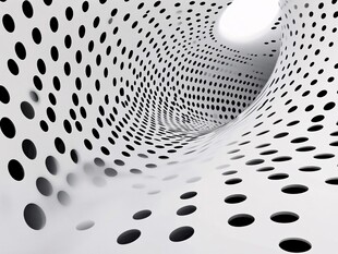 黑白波点隧道抽象艺术图