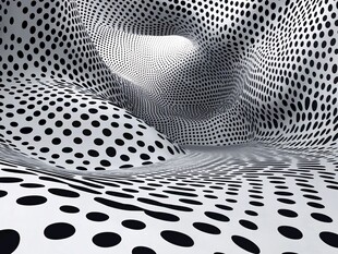 黑白波点抽象艺术空间