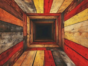 木质隧道通道的奇幻景象