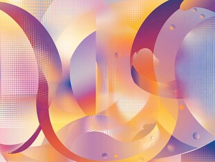 梦幻渐变几何环形抽象图