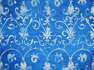 蓝白花纹复古风图案