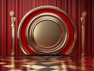 红金舞台装饰尽显奢华