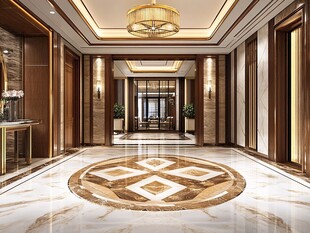 豪华大气的酒店大堂走廊