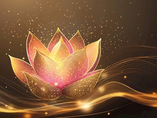 金色梦幻莲花艺术插画